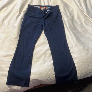 Blue cotton cropped pant